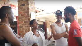 Dr. Lisa Fitzpatrick shared her medical knowledge at a gas station in Mobile, Alabama, in October 2021. The station gave away free gas to incentivize people to get vaccinated.