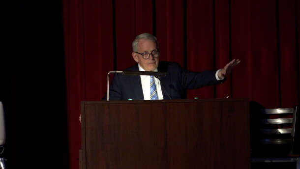 Gov. Mike DeWine speaks to the annual gathering of college and university trustees on Sept. 9, 2026.