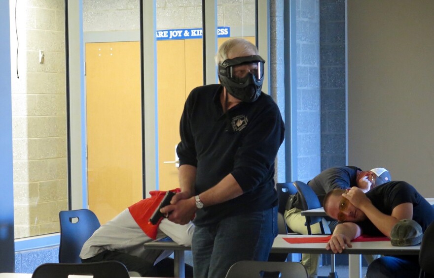 Active shooter simulation training [Phoebe Petrovic / ideastream]