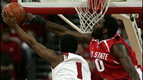 Without the new rule, Ohio State's Greg Oden (in red) would be blocking shots in the NBA.