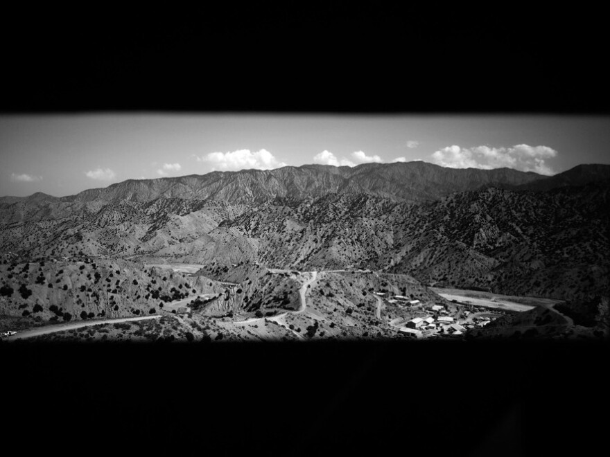 Col. Chris Toner flies over the Afghanistan-Pakistan border in his Black Hawk helicopter.