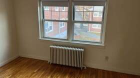 An empty two-bedroom family unit in Waltham that is being prepared for new tenants. 