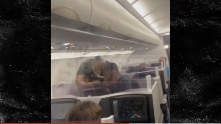 A video reportedly taken by a passenger on a JetBlue flight shows Mike Tyson punching another passenger.