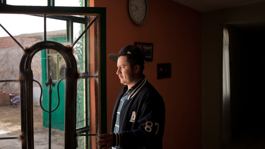 Armando Tenorio at his home in Mexico last December. Tenorio spends most of the year working on a blueberry farm in Canada, on a temporary work permit, to support his family in Mexico.