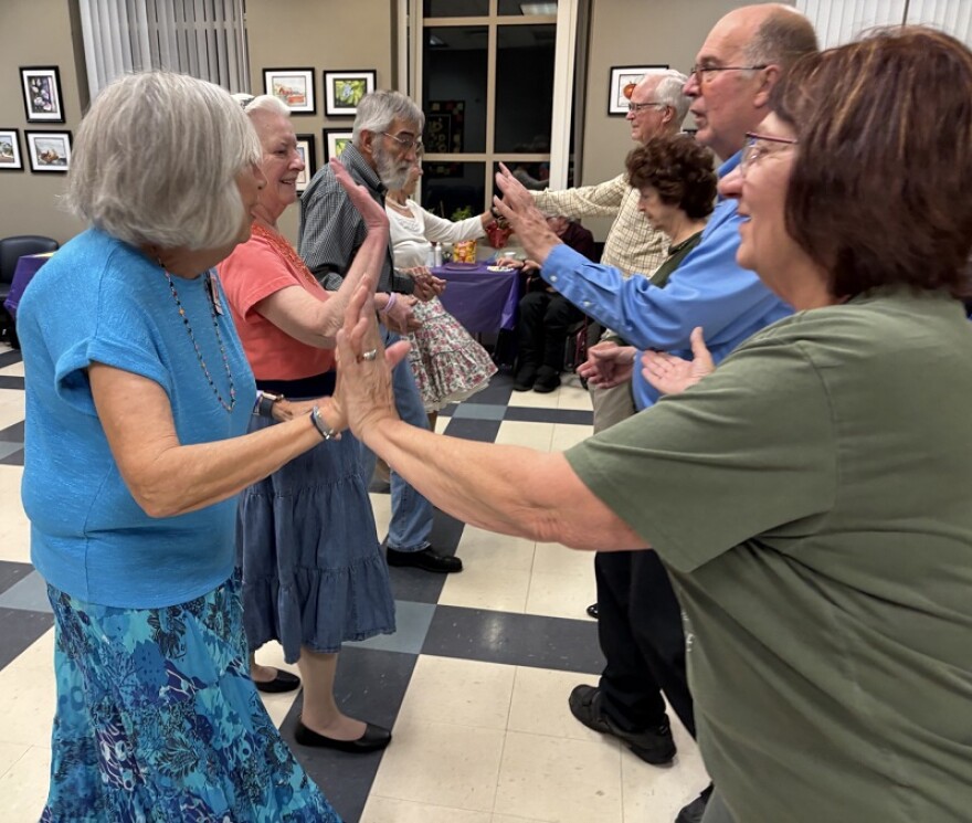 Many of the club square dancers enjoy dancing two or three nights a week.