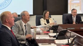 Members of the Oklahoma State Regents for Higher Education listen to a speaker during a meeting on May 29, 2026 in Oklahoma City.