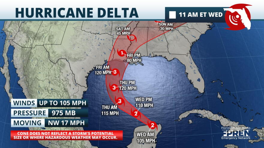 Hurricane Delta Cone