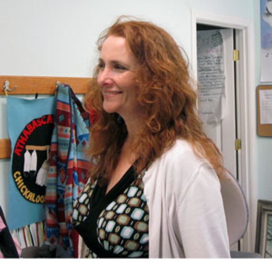 Josi Willcox is the education director at Palmer's Ya Ne Dah Ah school in Palmer. Photo by Ellen Lockyer, KSKA - Anchorage