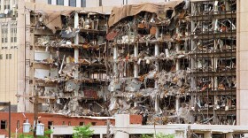 <strong>Oklahoma City Bombing:</strong> The Albert P. Murrah Federal Building shows the devastation caused by a fuel and fertilizer truck bomb on April 19, 1995. The blast killed 168 people and injured more than 500.