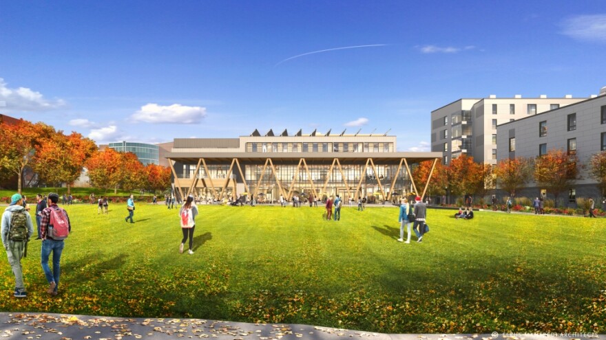 Rendering of the future Residential Quad at the University of Southern Maine's Portland campus.