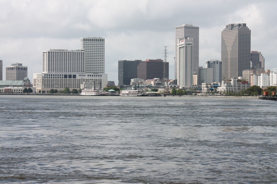 Downtown New Orleans seen from Crescent Park. March 19, 2020.