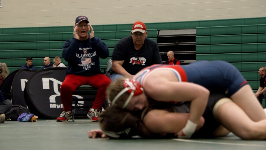Rob Waller (left) coaches the All-American Wrestling Club in Latrobe.