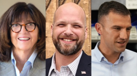 Indiana's 2nd Congressional District candidates from left to right: Democrat Jamee Decio, Libertarian William Henry, and incumbent Republican Rudy Yakym.