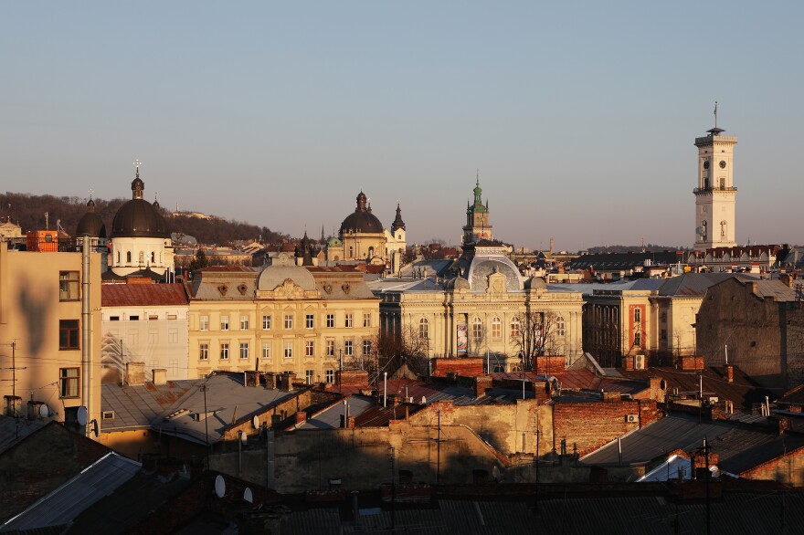 More than 200,000 internally displaced Ukrainians have temporarily settled in the western city of Lviv, which is home to 725,000 in normal times.