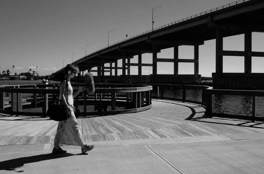 Credits: Photography by Kreart StudioPhoto of electro acoustic musician, Natasha Barrett (NSB Soundwalk, Riverside Park)