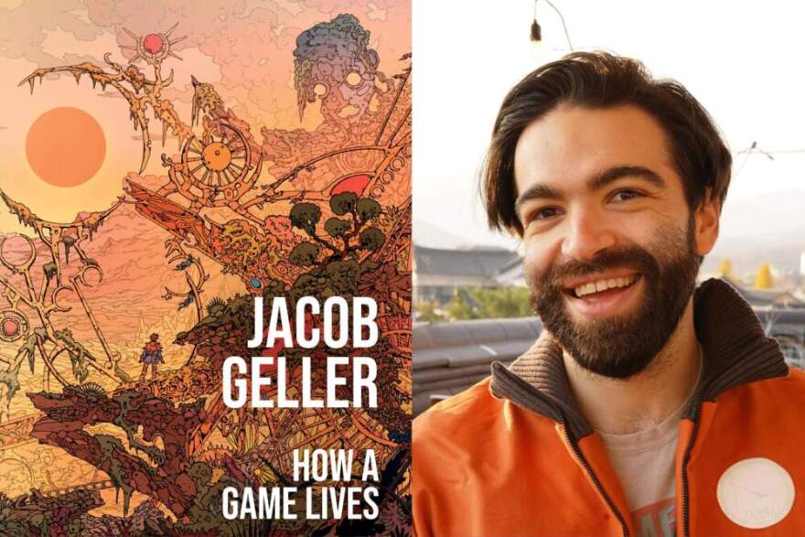 The cover of "How a Game Lives" beside author Jacob Geller. (Courtesy of HarperPop, An Imprint of HarperCollins Publishers)