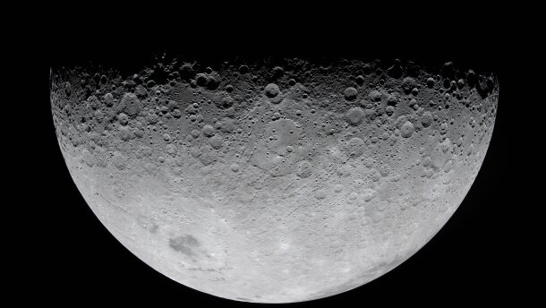 In this image provided by NASA, the Artemis II crew photographed the Moon's crater on Monday, April 6, 2026. (NASA via AP)