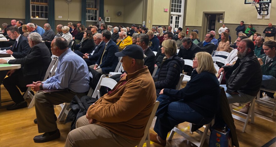 About a hundred people came to the second hearing on Rabbi Benny Rapoport's plans to build 12 cabins on his 21-acre property for religious use. The cabins would allow Jews living in Northeast Pennsylvania to stay for a few nights at the Chabad of the Abingtons for religious events.