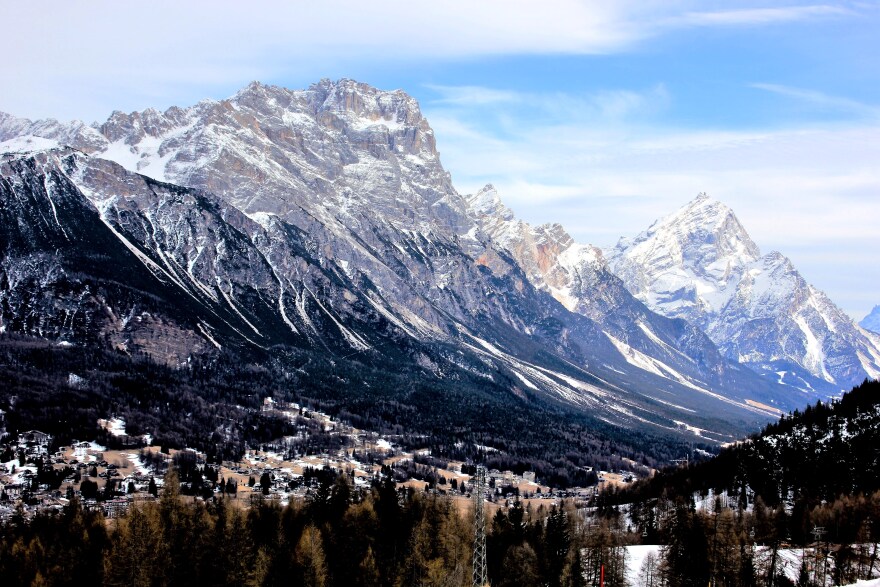 Cortina d'Ampezzo in the heart of the southern (Dolomitic) Alps in the Veneto region of Northern Italy.