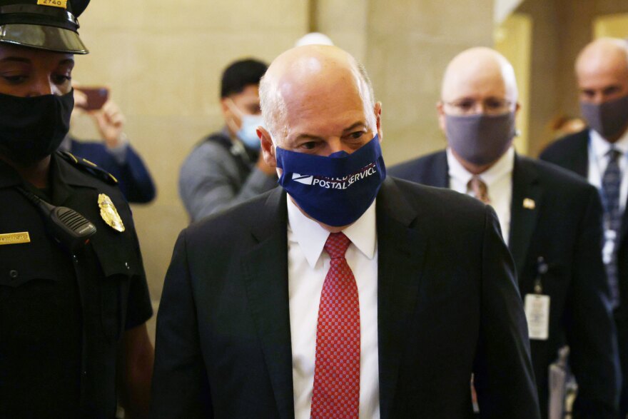 U.S. Postmaster General Louis Dejoy arrives for a meeting at the office of Speaker of the House Nancy Pelosi at the U.S. Capitol earlier this month.