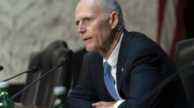 FILE - Sen. Rick Scott, R-Fla., speaks, during a Senate Armed Services Committee hearing on Capitol Hill in Washington, March 14, 2024.   Scott says his decision to vote against a proposed amendment to legalize marijuana in Florida is deeply personal due to his family's long history of addiction.