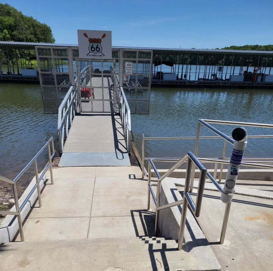The marina at Fellows Lake in Springfield, Mo. in June 2024.