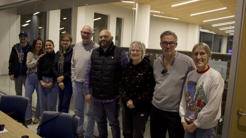 Hola, Hello participants at one of the last classes of 2025, at the Main Library downtown.