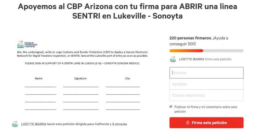 Rocky Point SENTRI Petition