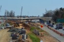 Construction on I-77 toll lanes near I-85 in April. 