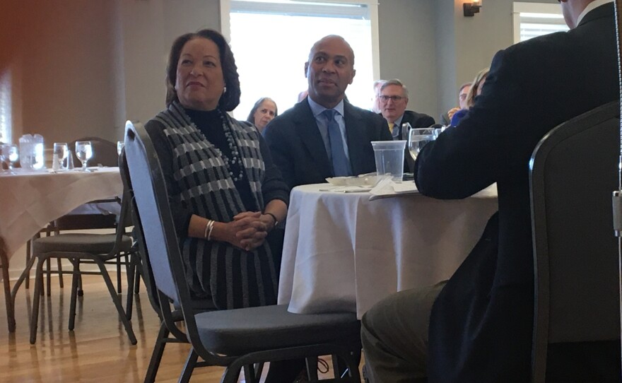 Diane and Deval Patrick at a meeting of the Portsmouth Rotary Club.