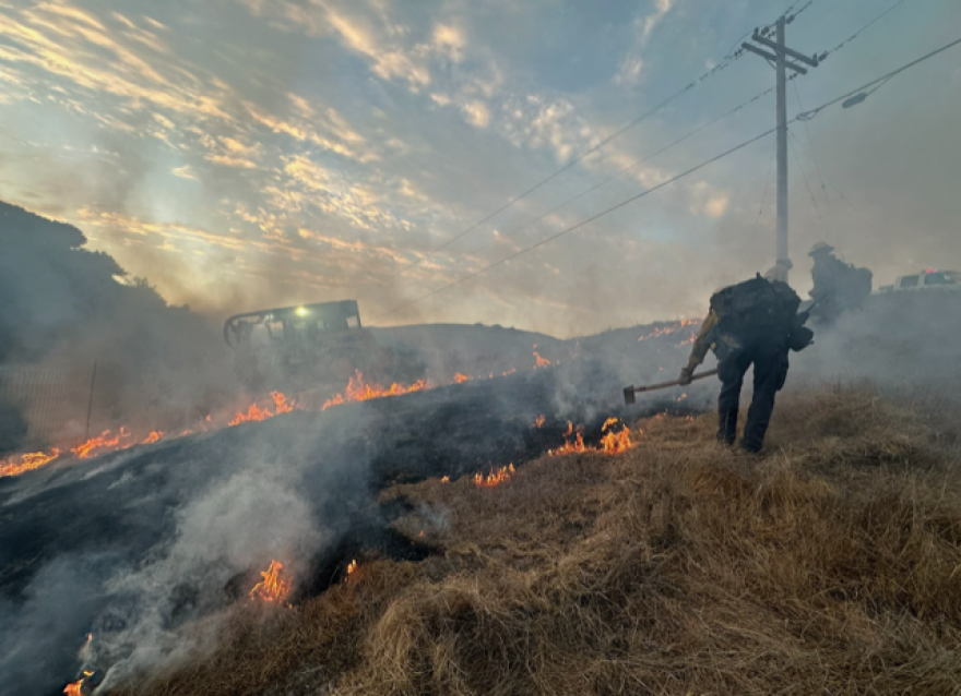 More than 60 acres of land charred by wildfire near Buellton.