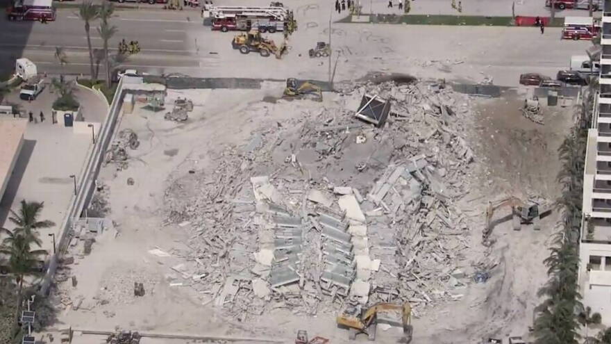 A building collapsed while being demolished in Miami Beach on July 23, 2018. 