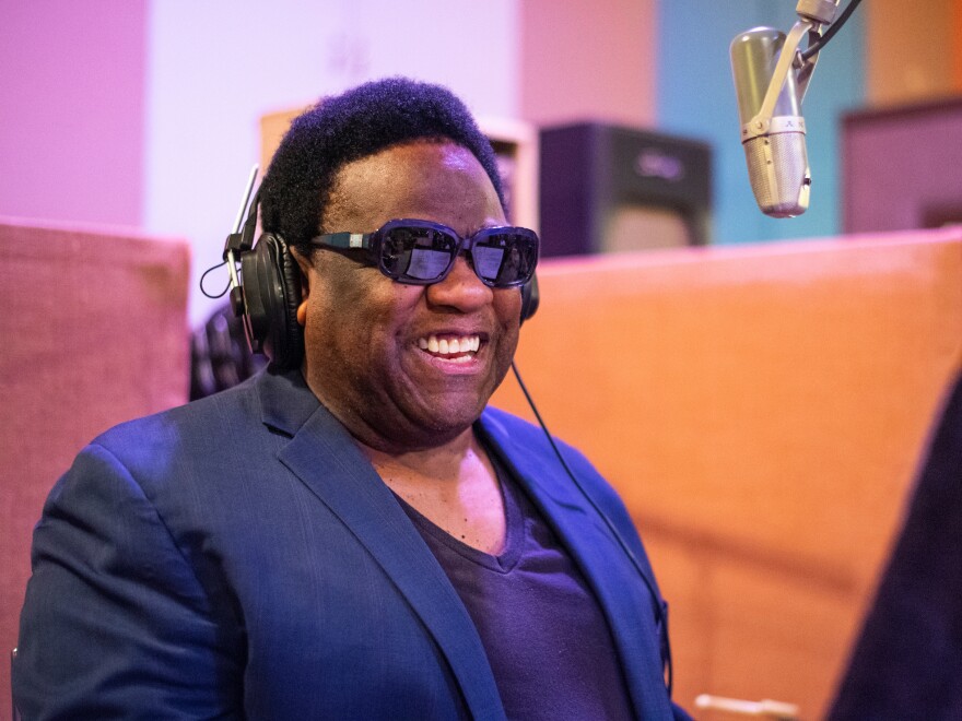 Al Green in studio recording "Until the Next Teardrop Falls"