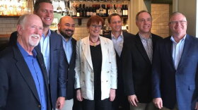 Republican House Speaker Cliff Rosenberger (third from left) stands with lawmakers on a trip to London last summer. Sources say that trip included two lobbyists for the title lending industry.