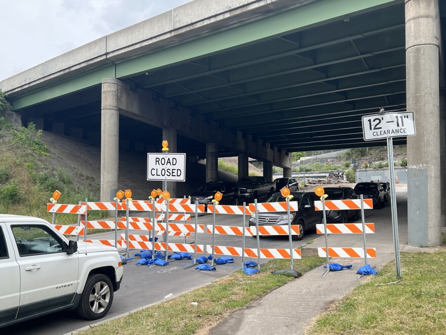 MLK Blvd. near MLK STEAM school will dead-end at the new street-level road that will replace the viaduct. This view looks east toward what was Raynor Ave.