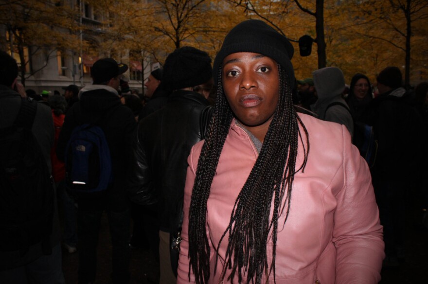 Lady Millard at Zuccotti Park in Manhattan. 