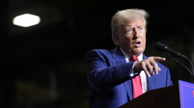Republican presidential nominee former President Donald Trump speaks during a campaign event at Alro Steel, Thursday, Aug. 29, 2024, in Potterville, Mich. 