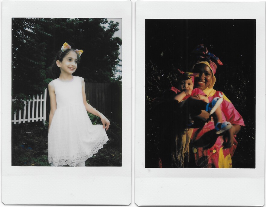 Shakira Abueteen (left) at Islamic Society of Northeast Ohio on Aug. 21 and Qadira Huff and Zora (8 months) in Washington, D.C. on June 15.