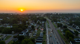 Evansville's Lloyd Expressway looking east from Barker Ave., Aug. 2025