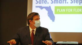 On Tuesday afternoon, July 7, 2020, Governor Ron DeSantis holds a press conference at the Miami Medical Center, a COVID-19 only nursing facility that can care for up to 150 patients being released from hospitals but who can’t be taken back to their nursing homes. 