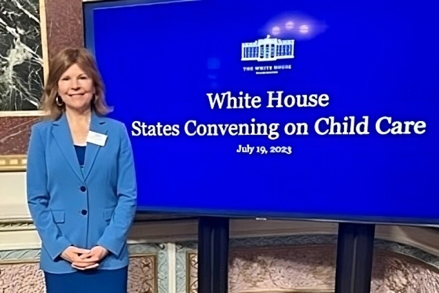 Democrat Rep. Carey Hamilton, of Indianapolis, attends an event on child care at the White House Wednesday. (Courtesy photo)