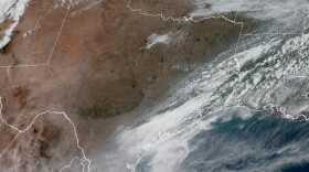 NOAA satellite image on Feb. 19, 2026 showed blue skies over most of the state