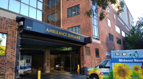 An ambulance waits at St. Luke's Hospital, one of the level 1 trauma centers in Kansas City.