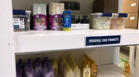 George S. Buck Elementary School in Indianapolis has a food pantry stocked with canned fruits, body wash and soups. Part of Indianapolis Public Schools' approach to mental health includes connecting families to social support.