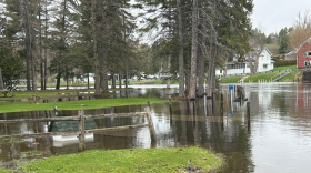 Flooding covering decks in Tuscora Township on April 28, 2026.