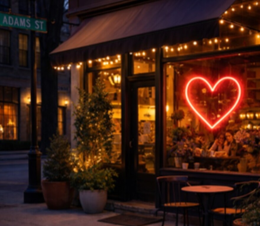 A store window in downtown Springfield