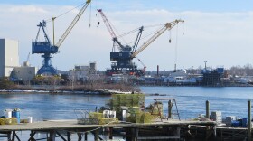 Portsmouth Naval Shipyard as seen from Kittery, Maine. Dan Tuohy photo / NHPR