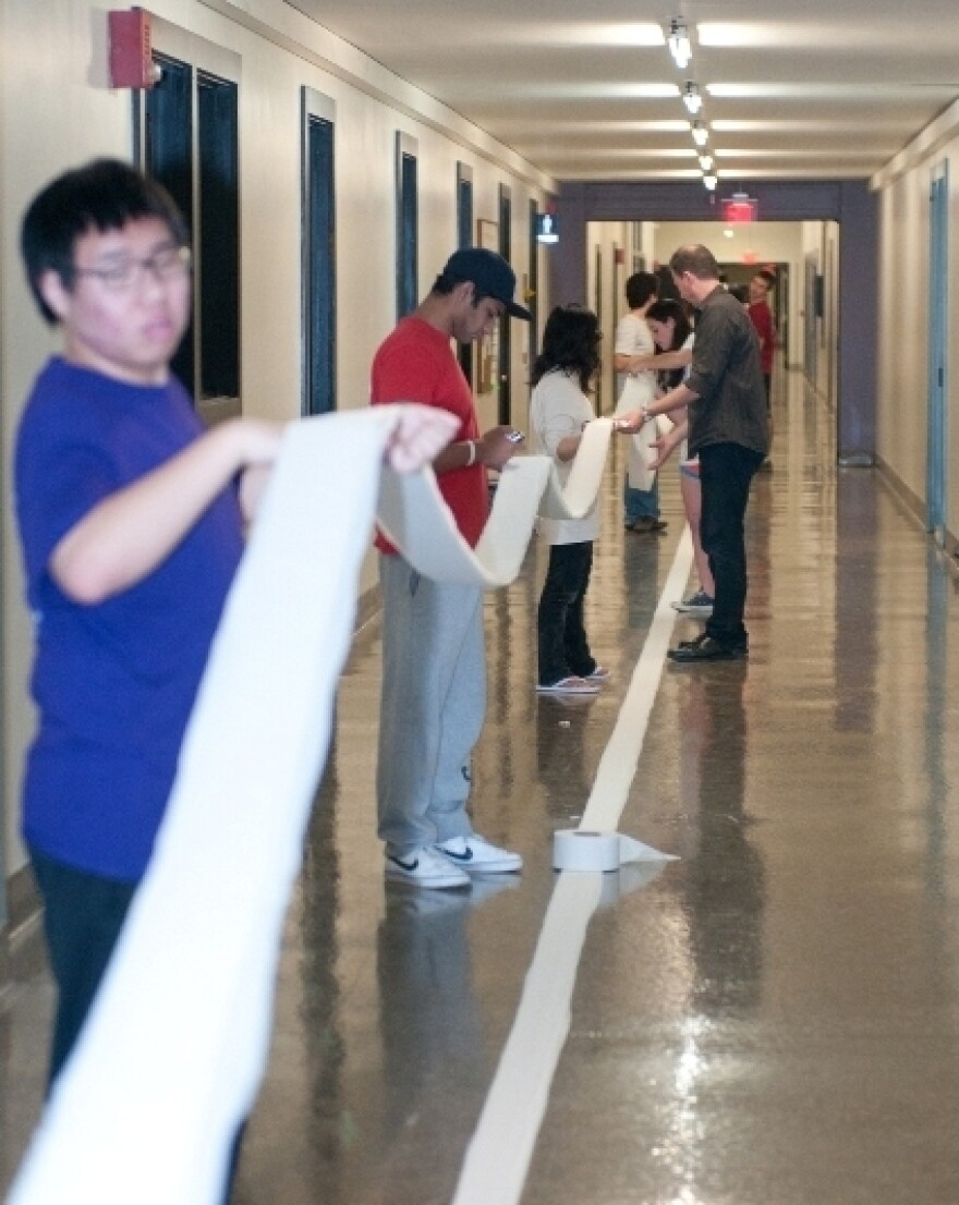 MIT's "infinite corridor" is 825 feet long, giving the students enough room to go for the record.