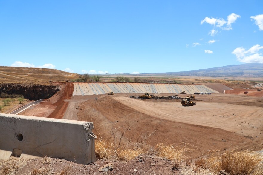Crews prepare the permanent disposal site in Central Maui to receive more fire debris from the temporary site in Olowalu. (August 2025)