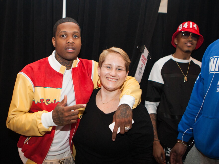 Vanessa Satten, center, with Lil Durk to the left and August Alsina to the right.